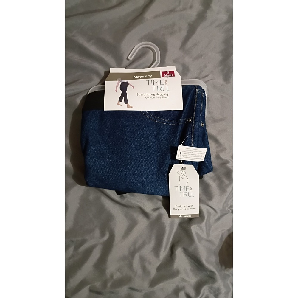 Time & Tru Maternity Straight Leg Jeggings W/ Comfort Band Size Sm 4-6‎